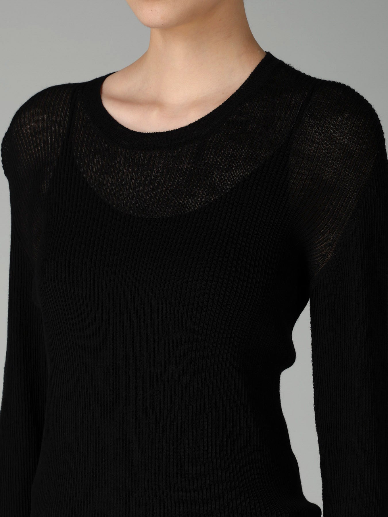 RIB ROUND NECK PULLOVER