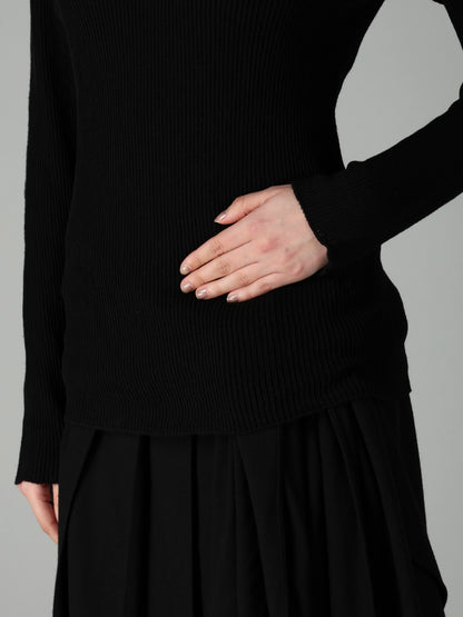 RIB ROUND NECK PULLOVER