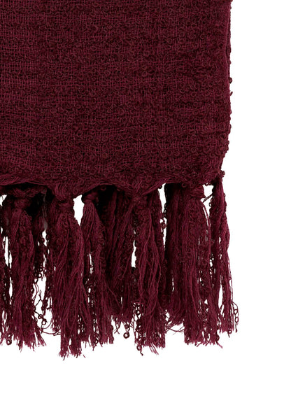 W/RING YARN PLAID STOLE