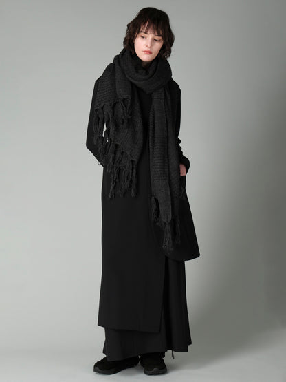 W/RING YARN PLAID STOLE