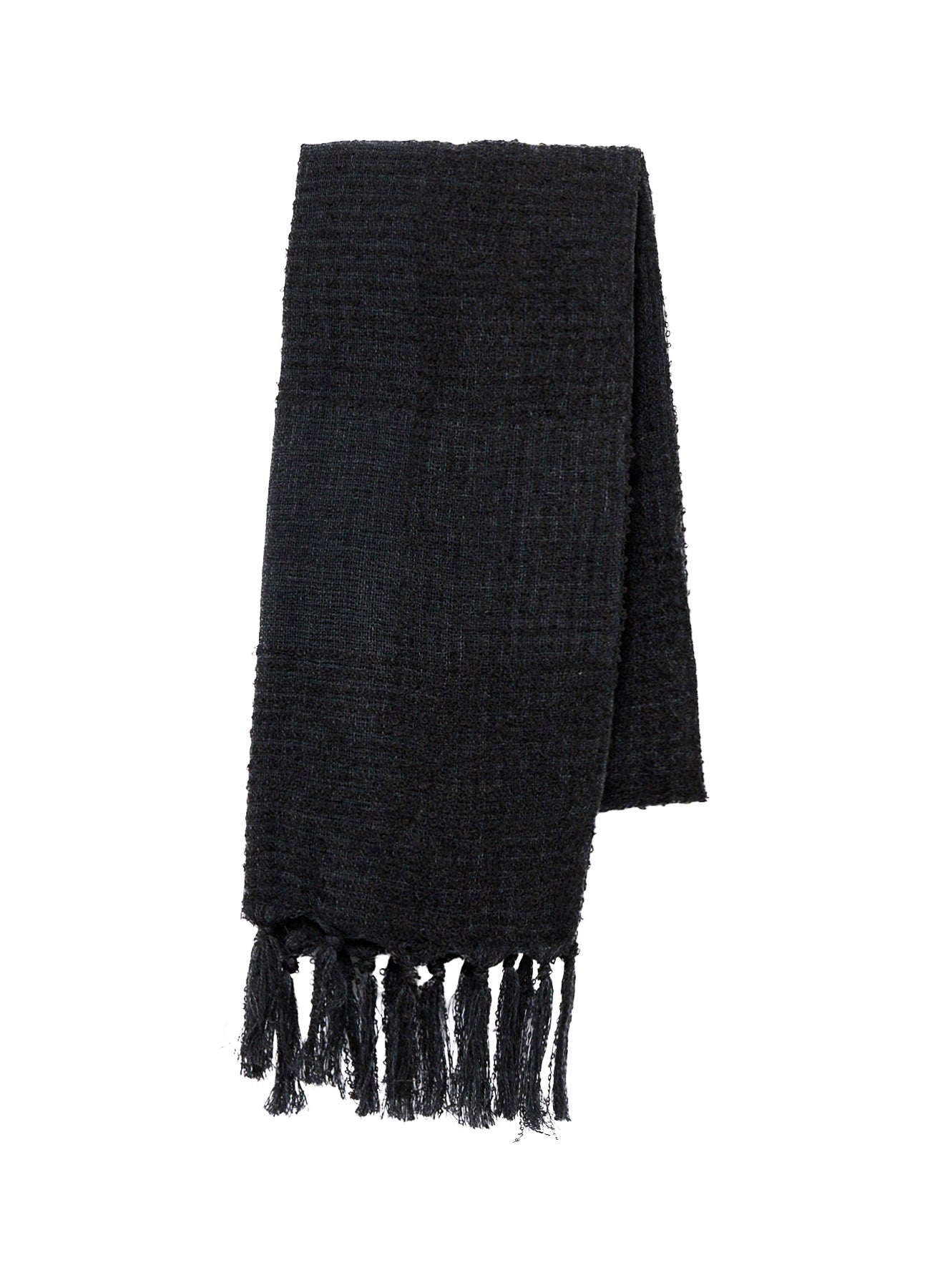 W/RING YARN PLAID STOLE