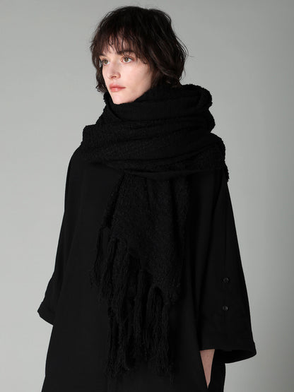 W/RING YARN PLAID STOLE