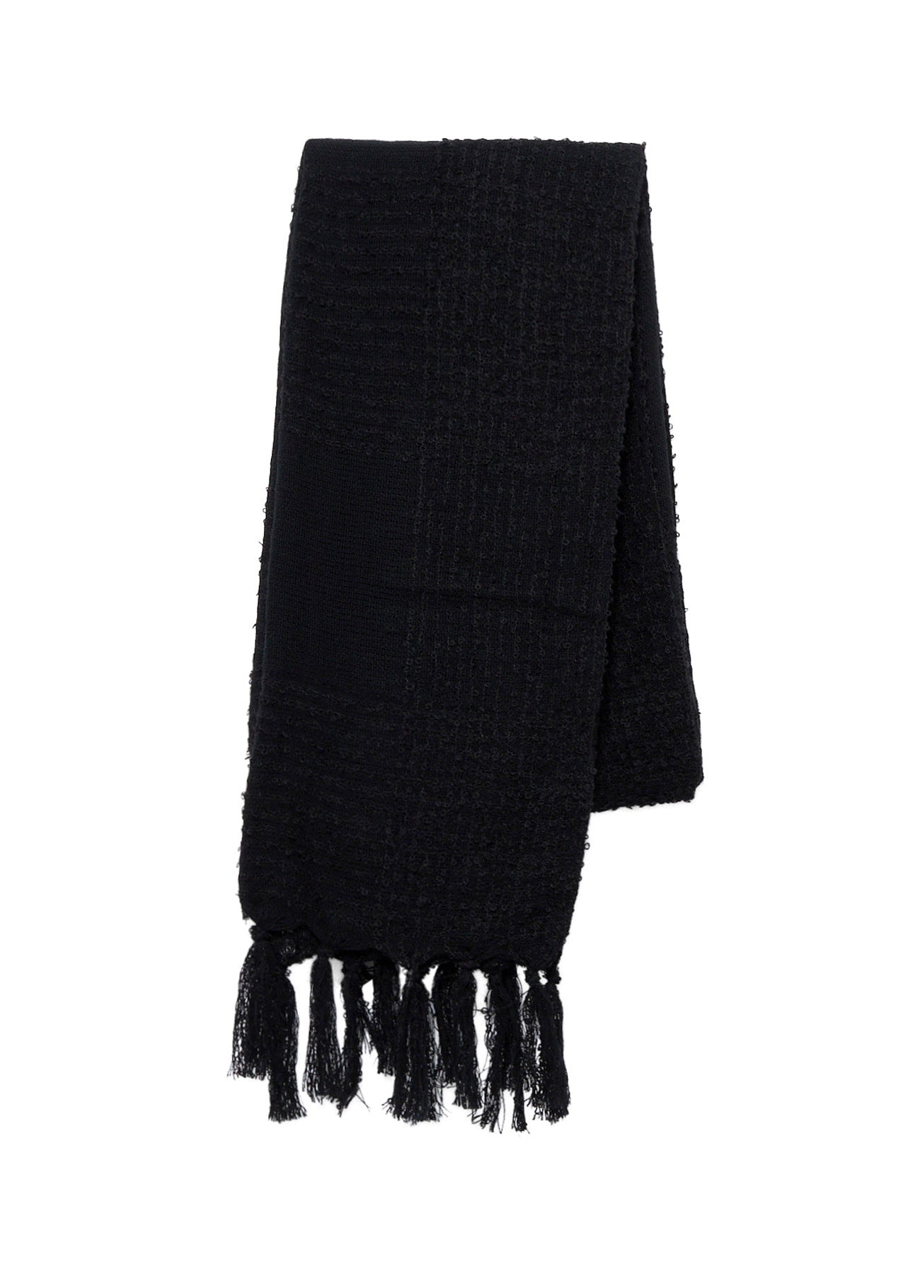 W/RING YARN PLAID STOLE