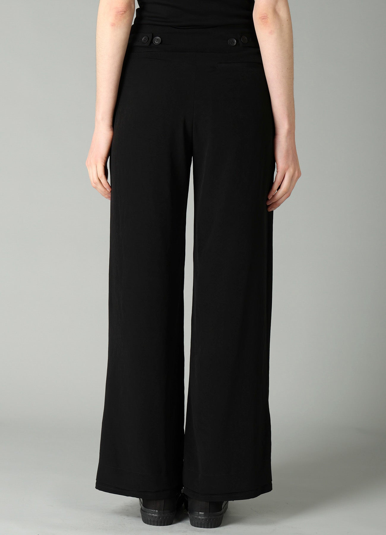 Ta/Pe CREPE DE CHINE S VENT WIDE PANTS