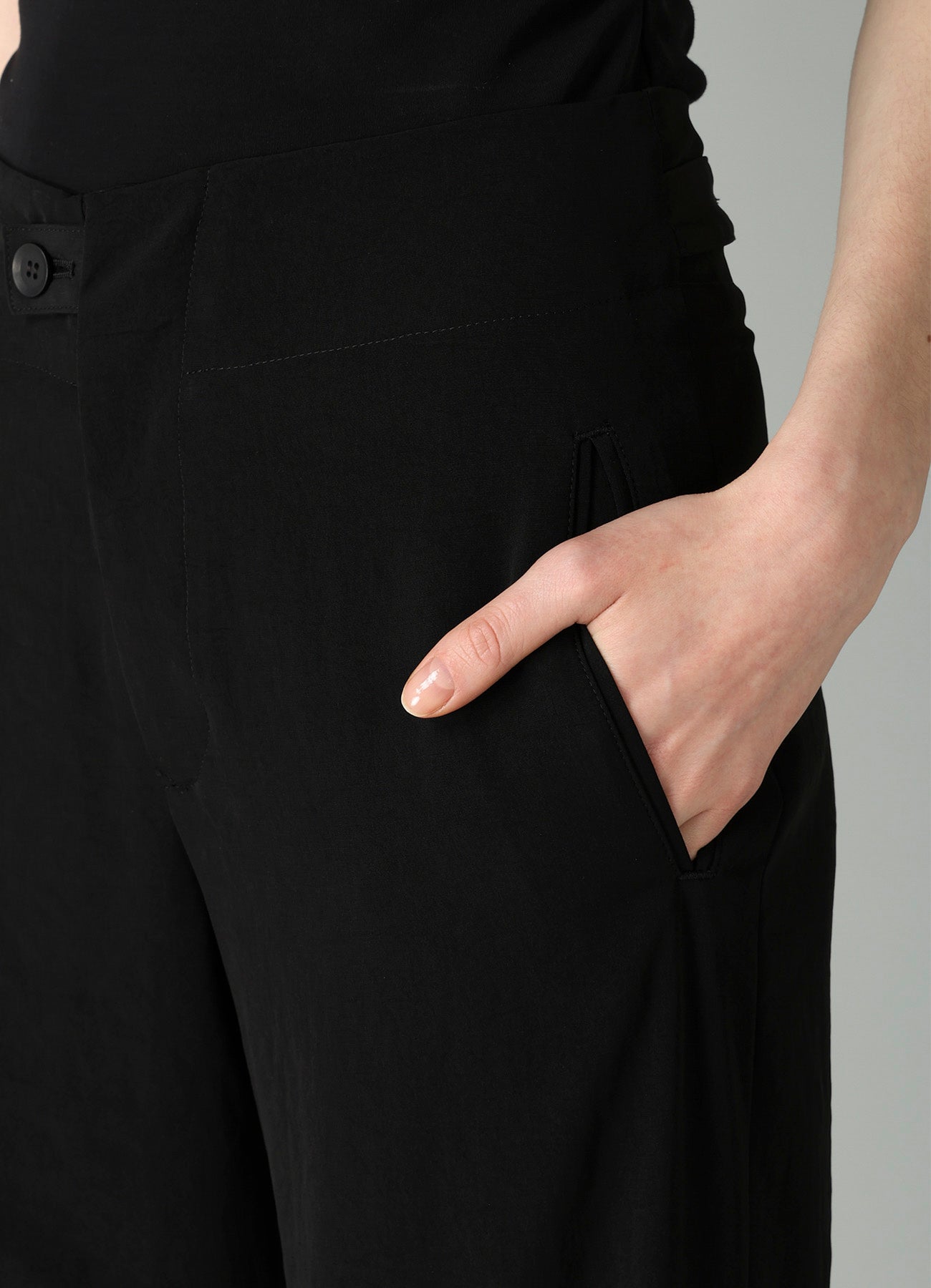 Ta/Pe CREPE DE CHINE S VENT WIDE PANTS