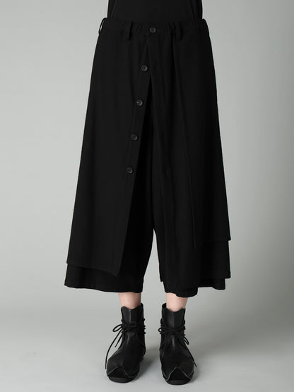 FLANNEL F BUTTON WRAP PANTS