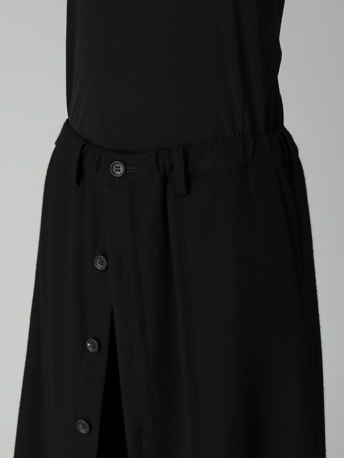 FLANNEL F BUTTON WRAP PANTS
