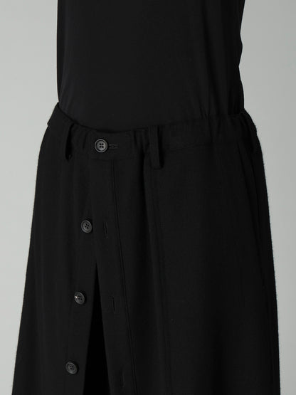 FLANNEL F BUTTON WRAP PANTS