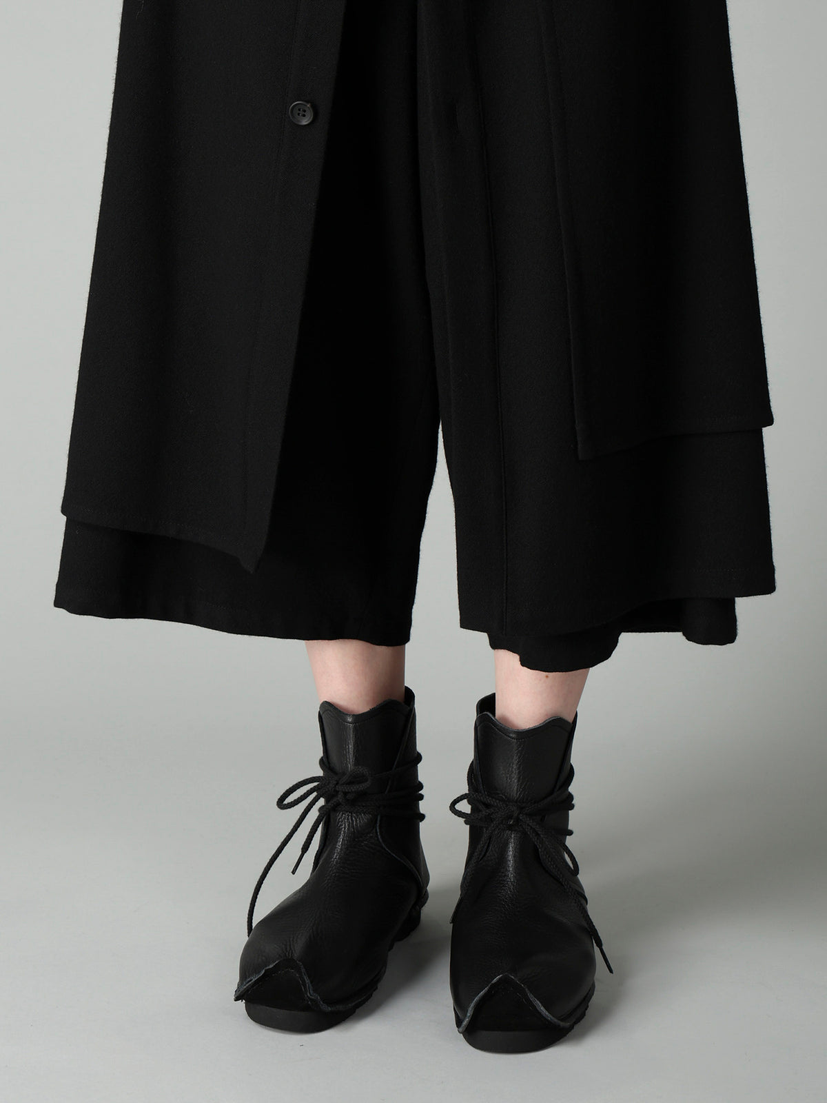 FLANNEL F BUTTON WRAP PANTS