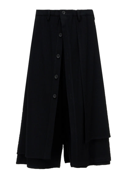 FLANNEL F BUTTON WRAP PANTS