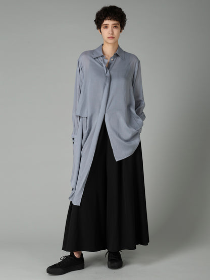GABARDINE GATHERED SKIRT PANTS
