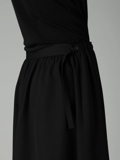 GABARDINE GATHERED SKIRT PANTS
