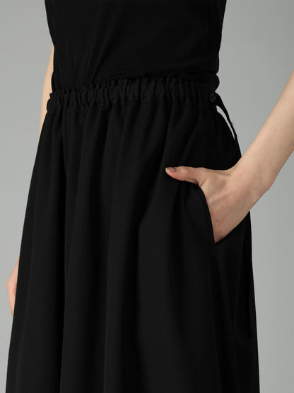 GABARDINE GATHERED SKIRT PANTS