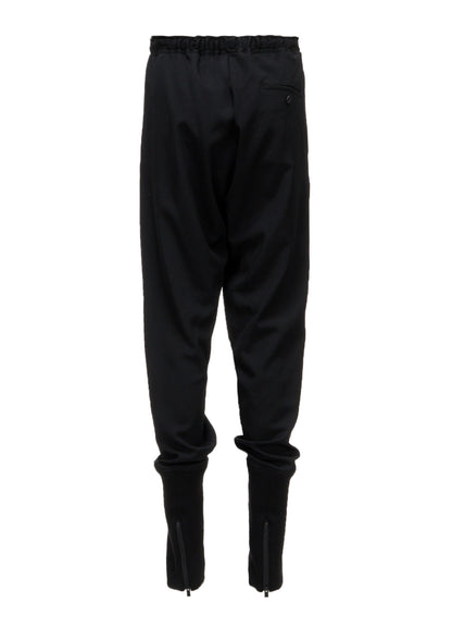 GABARDINE RIBBED HEM PANTS