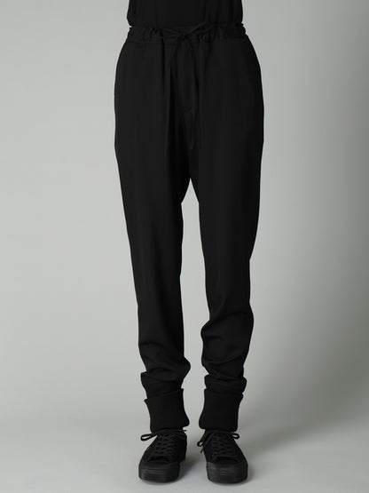 GABARDINE RIBBED HEM PANTS