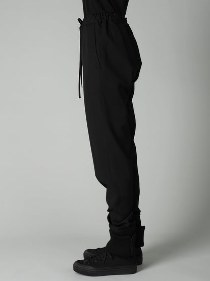 GABARDINE RIBBED HEM PANTS