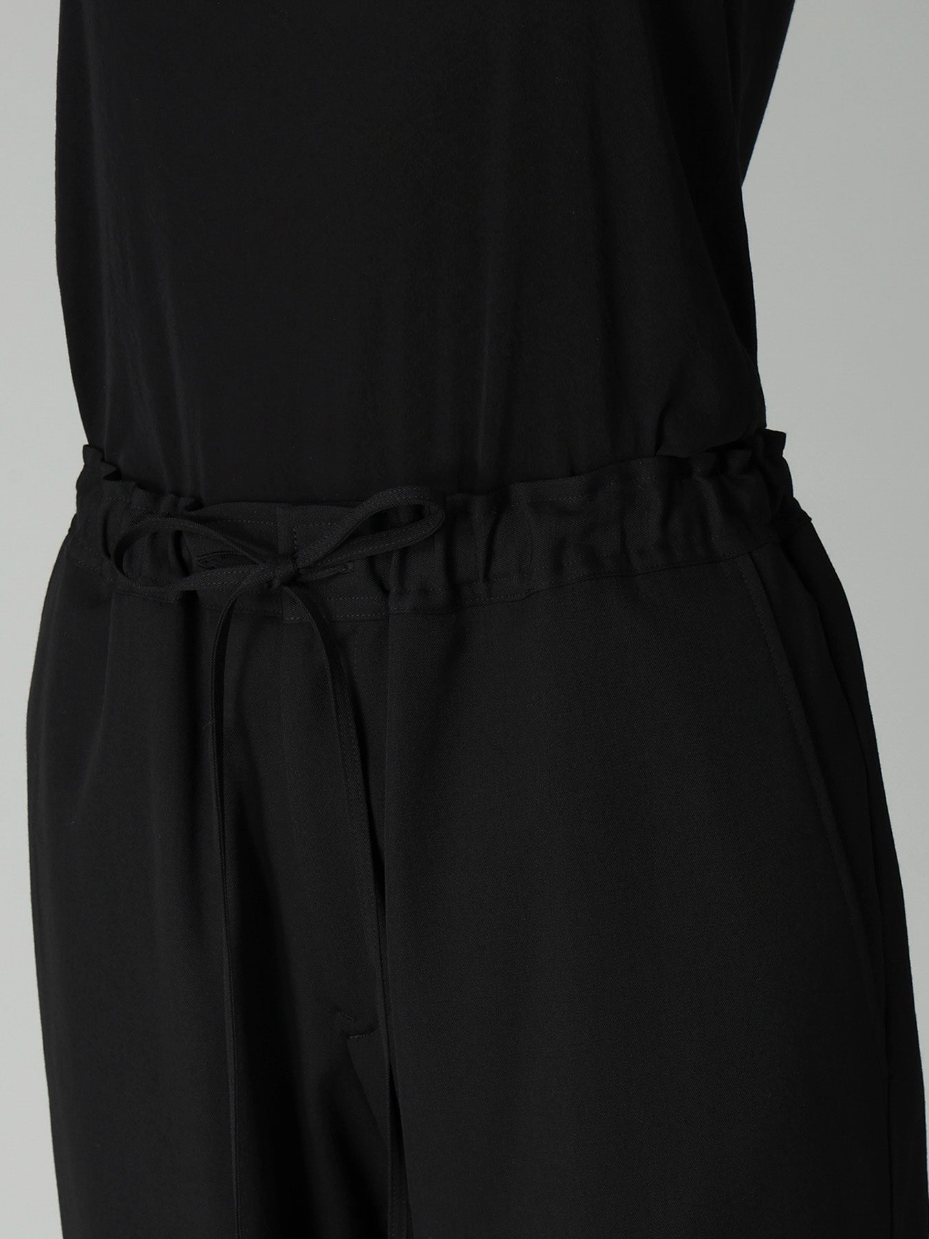 GABARDINE RIBBED HEM PANTS