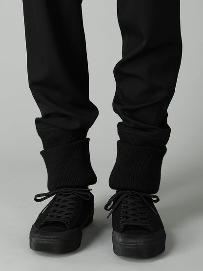 GABARDINE RIBBED HEM PANTS