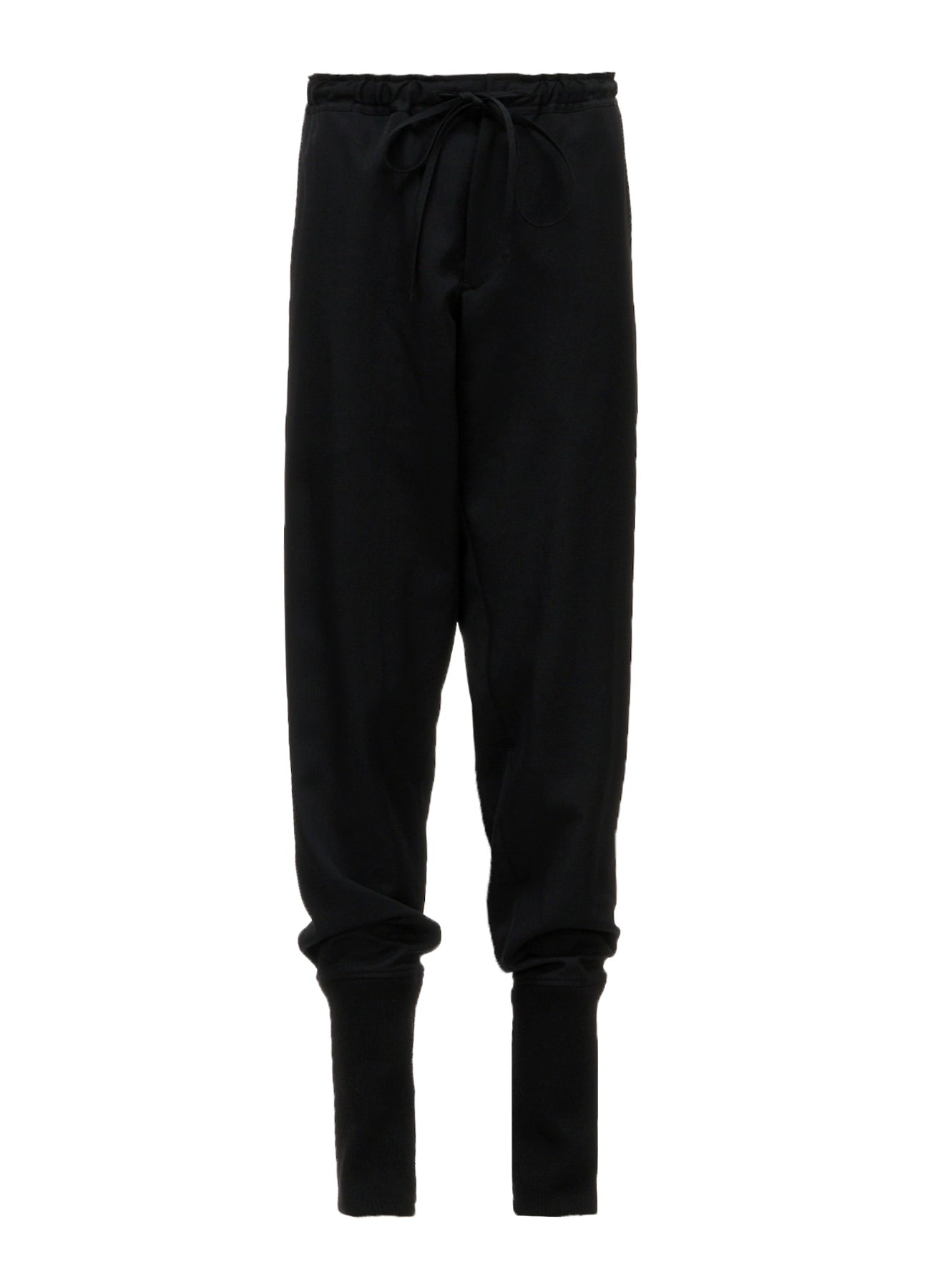 GABARDINE RIBBED HEM PANTS