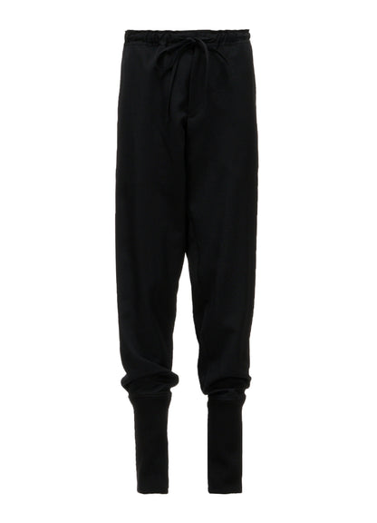 GABARDINE RIBBED HEM PANTS