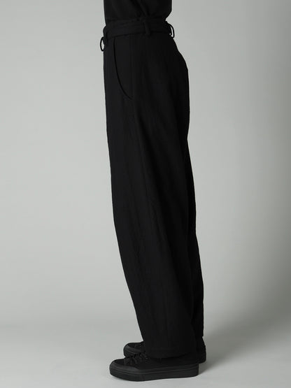 MILLED GABARDINE W BELT DETAIL PANTS