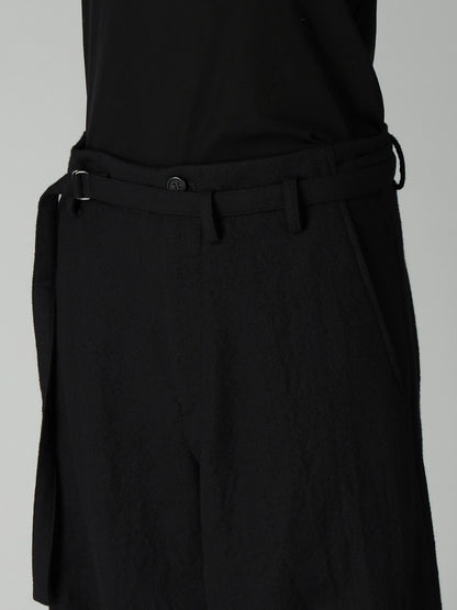 MILLED GABARDINE W BELT DETAIL PANTS