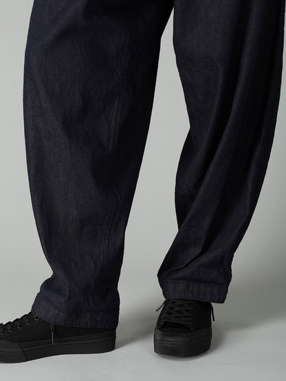8OZ UNEVEN YARN DENIM B W BELT DETAIL PANTS