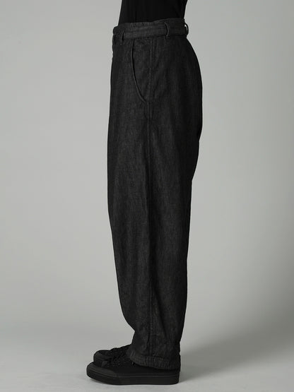 8OZ UNEVEN YARN DENIM B W BELT DETAIL PANTS