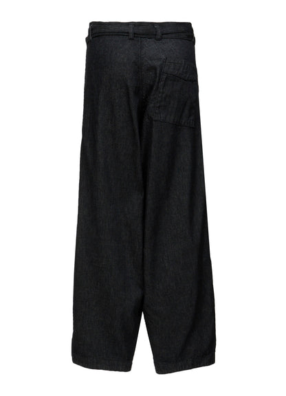 8OZ UNEVEN YARN DENIM B W BELT DETAIL PANTS