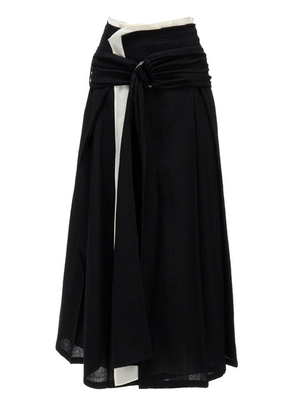 SOFT WOOL LAYERED PLEATES SKIRT