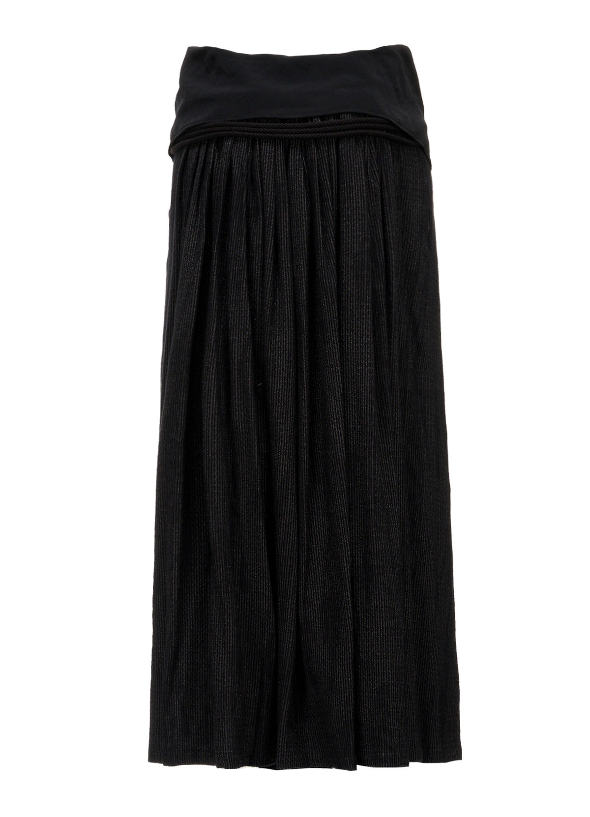 DOUBLE LAYER STRIPE GATHERED WRAP SKIRT
