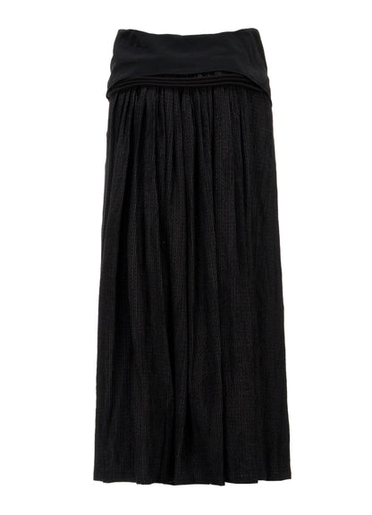 DOUBLE LAYER STRIPE GATHERED WRAP SKIRT