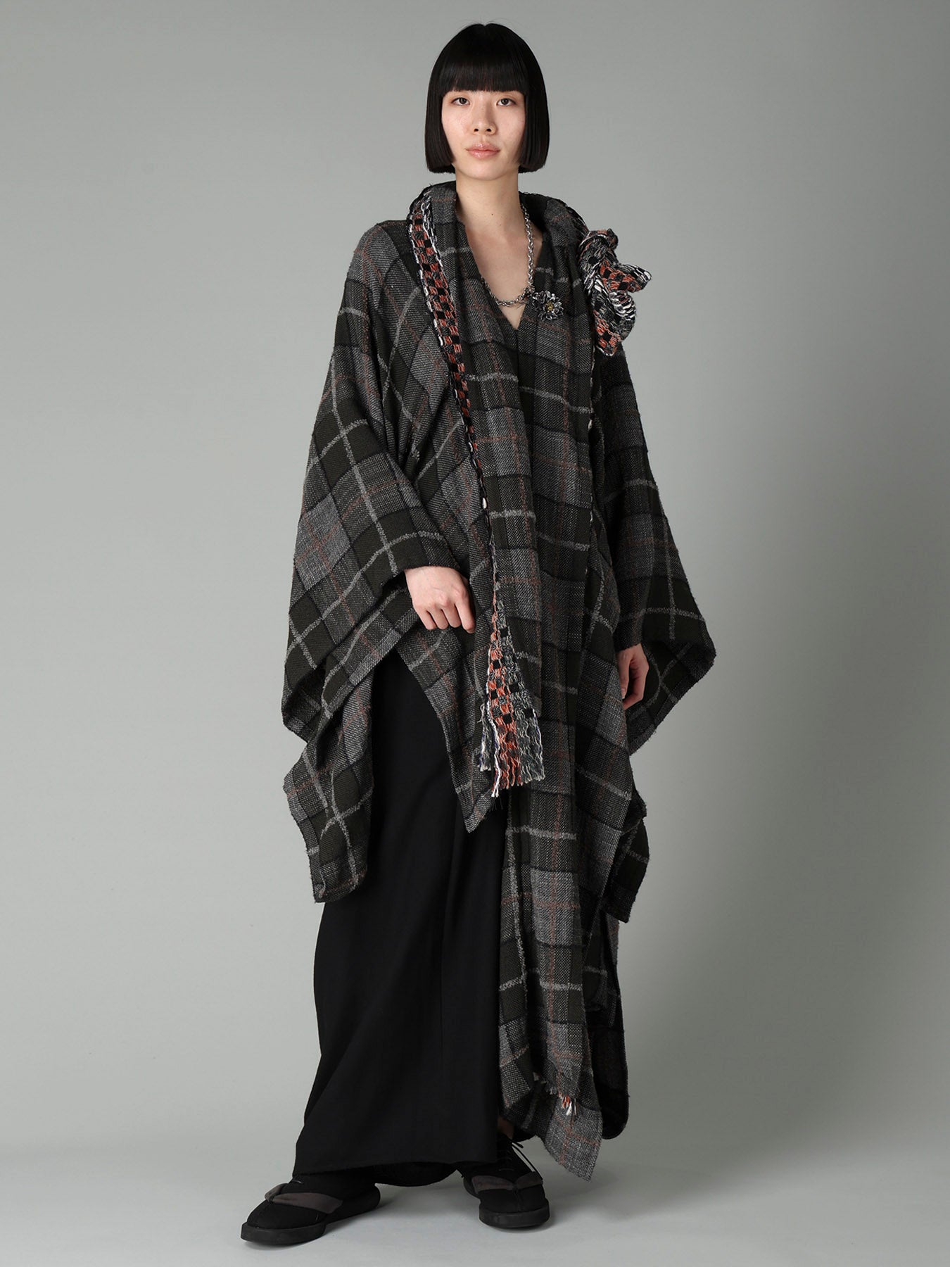 2/72 WOOL VIYELLA F DRAPED WRAP SKIRT