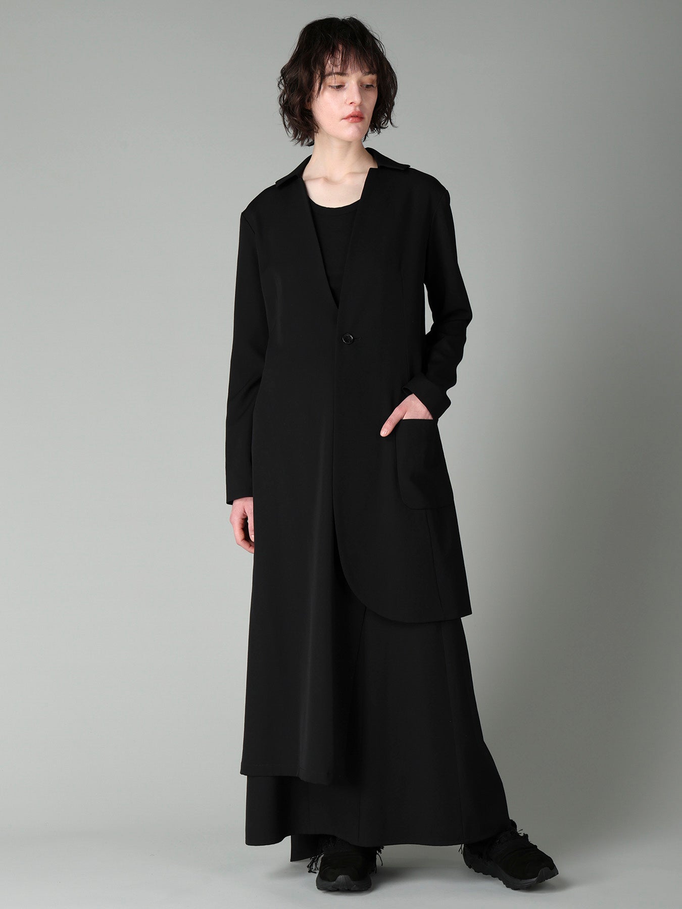 GABARDINE B DRAPED HIGH-WAIST SKIRT