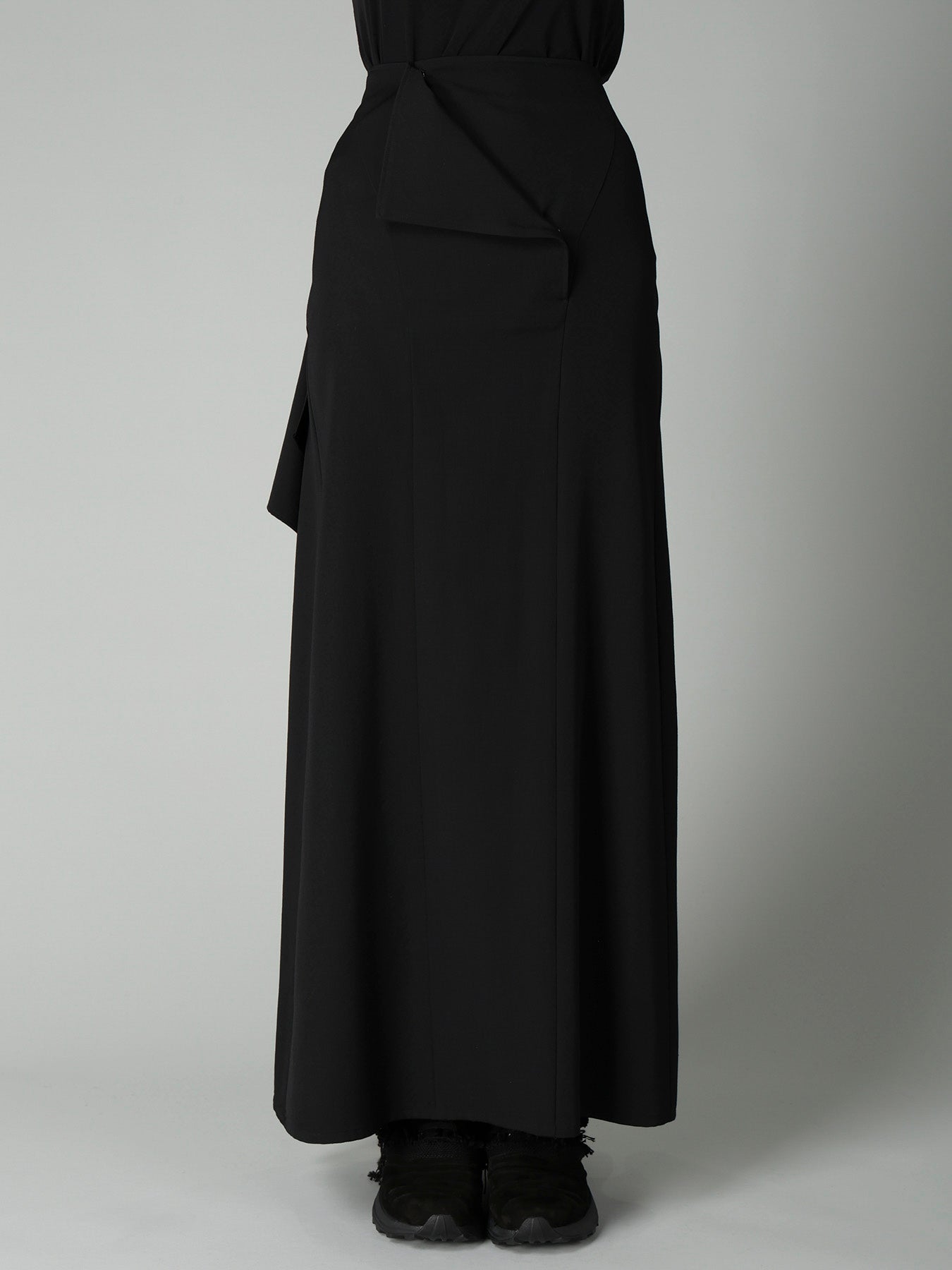 GABARDINE B DRAPED HIGH-WAIST SKIRT