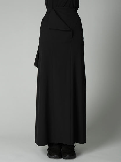 GABARDINE B DRAPED HIGH-WAIST SKIRT