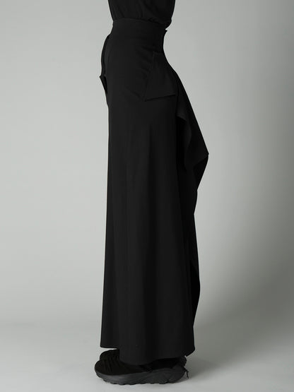 GABARDINE B DRAPED HIGH-WAIST SKIRT