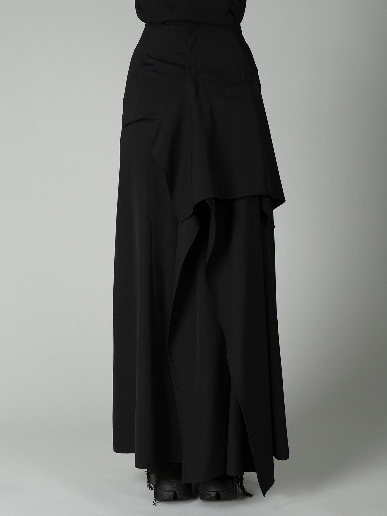 GABARDINE B DRAPED HIGH-WAIST SKIRT
