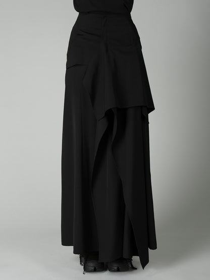 GABARDINE B DRAPED HIGH-WAIST SKIRT