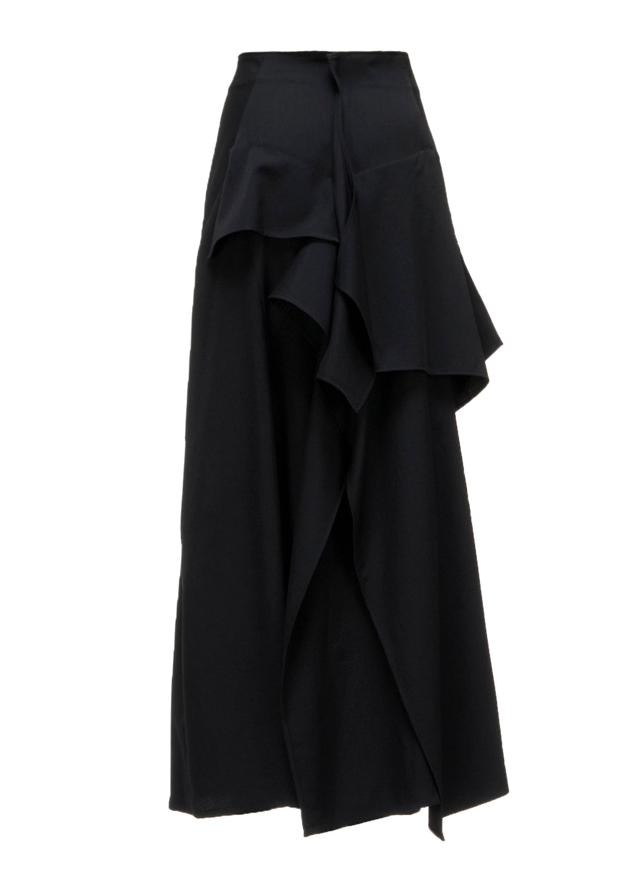 GABARDINE B DRAPED HIGH-WAIST SKIRT