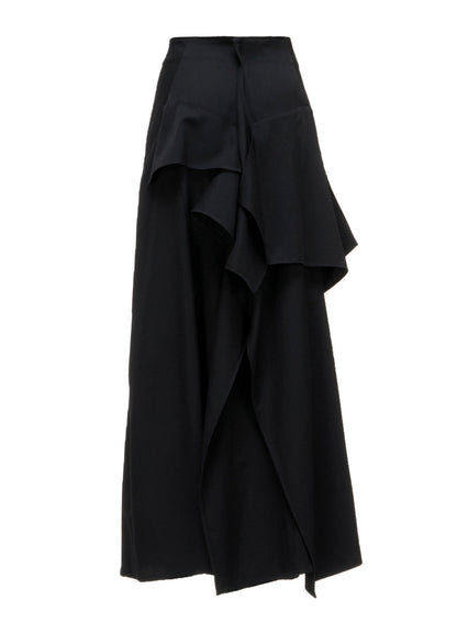GABARDINE B DRAPED HIGH-WAIST SKIRT
