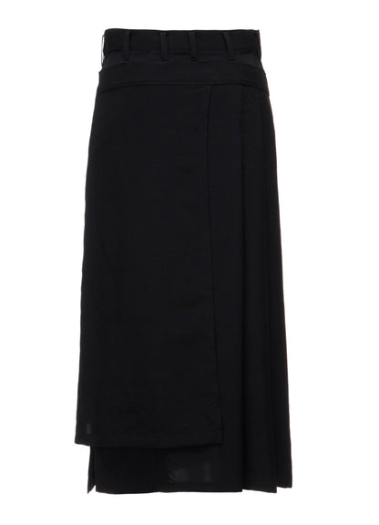 Ta/Pe CREPE DE CHINE R PLEATS DOUBLE LAYERED SKIRT