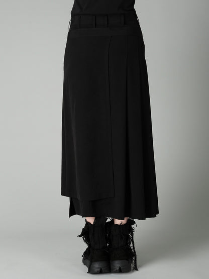Ta/Pe CREPE DE CHINE R PLEATS DOUBLE LAYERED SKIRT