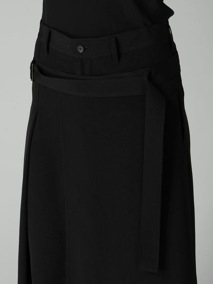 Ta/Pe CREPE DE CHINE R PLEATS DOUBLE LAYERED SKIRT