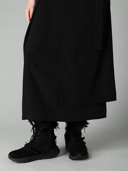 Ta/Pe CREPE DE CHINE R PLEATS DOUBLE LAYERED SKIRT