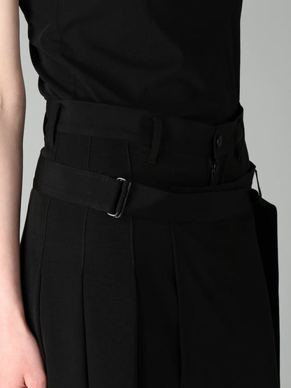 Ta/Pe CREPE DE CHINE R PLEATS DOUBLE LAYERED SKIRT