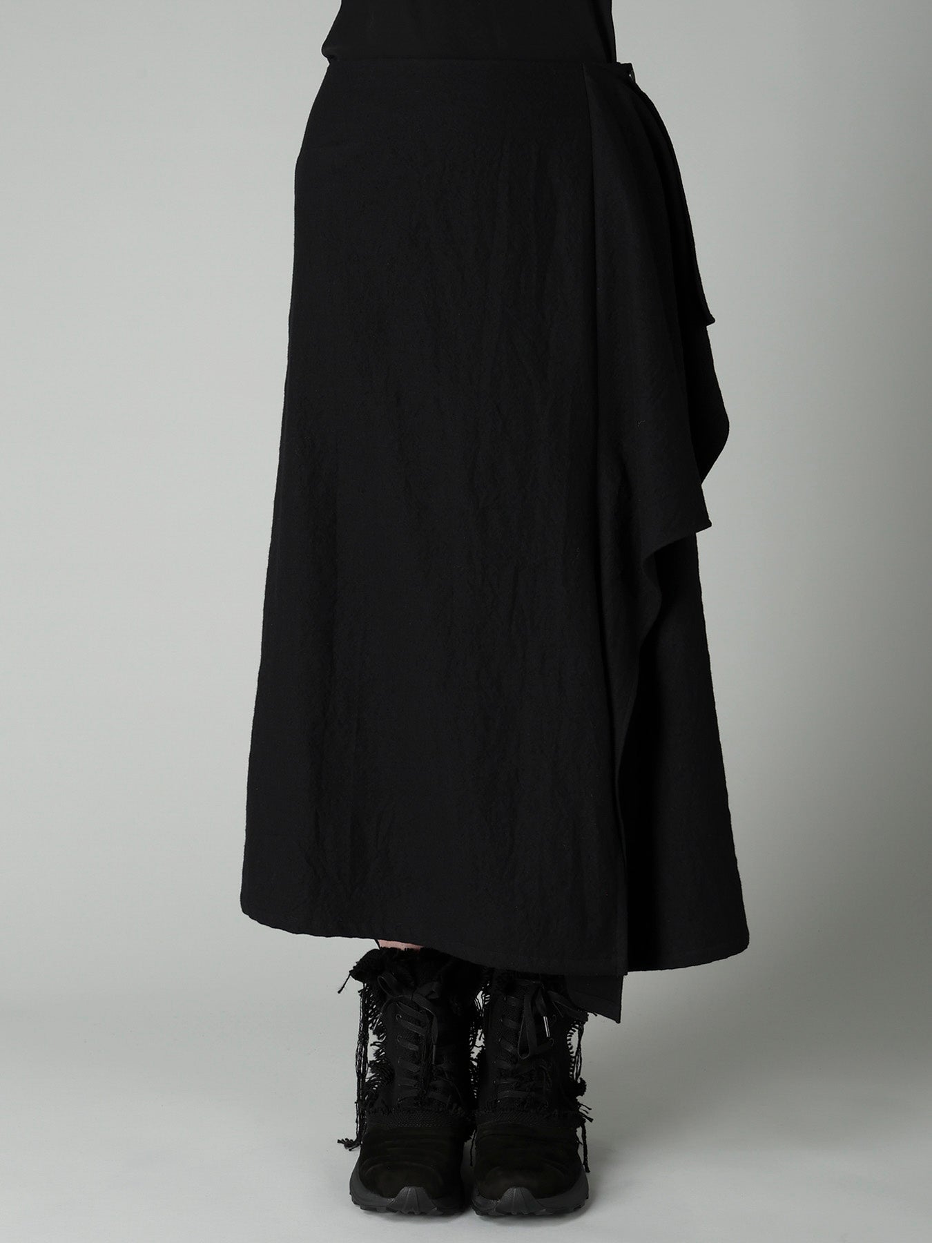 MILLED GABARDINE L DRAPED SKIRT – THE SHOP YOHJI YAMAMOTO