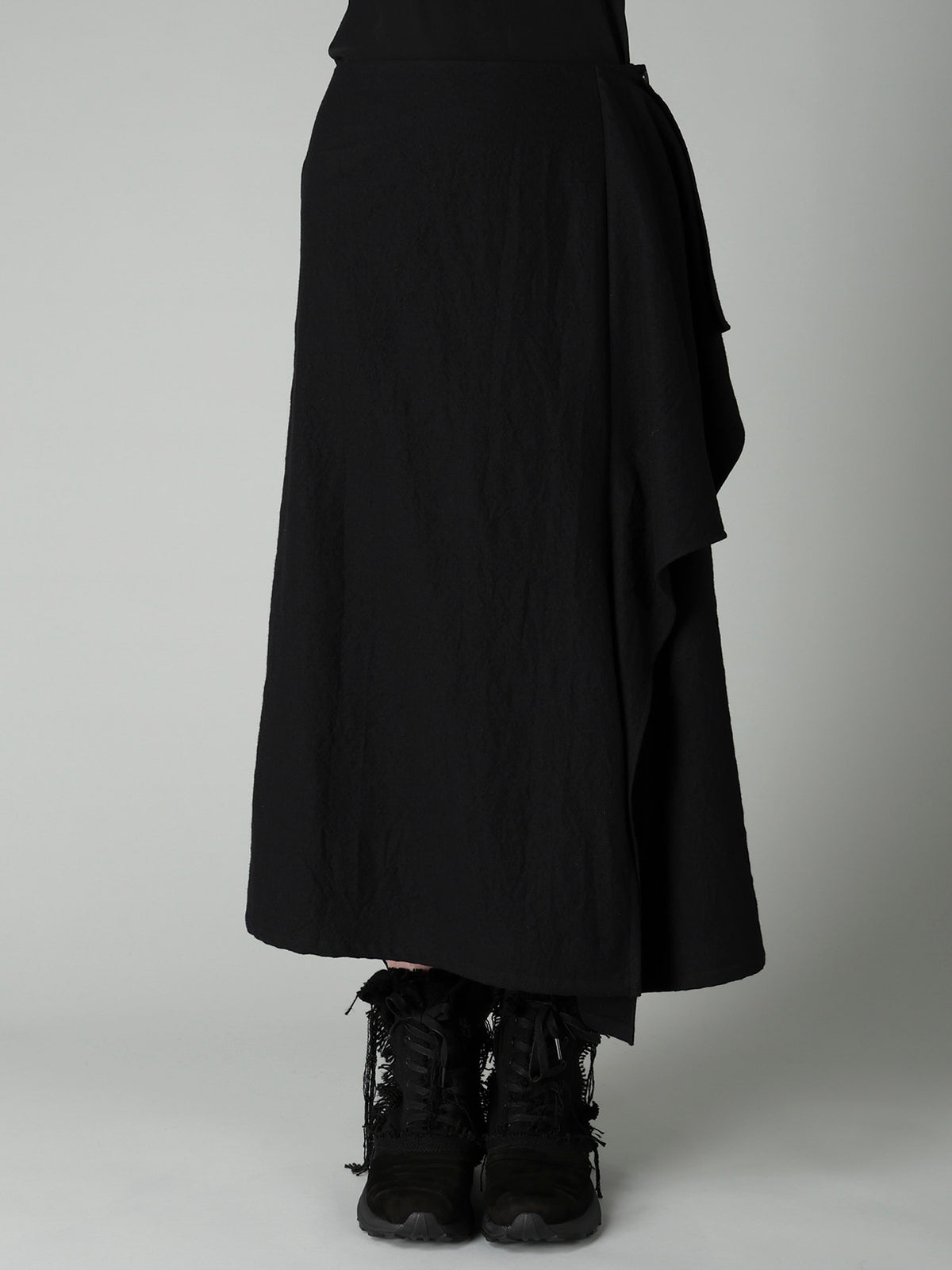 MILLED GABARDINE L DRAPED SKIRT