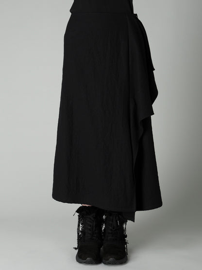 MILLED GABARDINE L DRAPED SKIRT