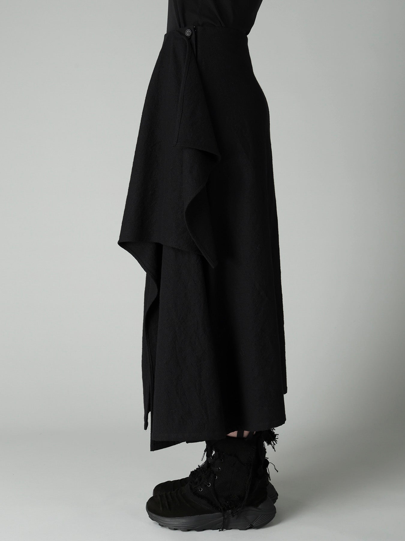 MILLED GABARDINE L DRAPED SKIRT